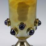 Palace Treasure Chalice 2011
Gold Topaz over clear glass (reduced) Deep Sapphire prunts
6.5 x 3.5 x 3.5 inches