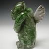 Nick's Memorial Gargoyle, green aventurine and ashes, encased in clear, weathered surface, 6 x 3 x 4 inches.
